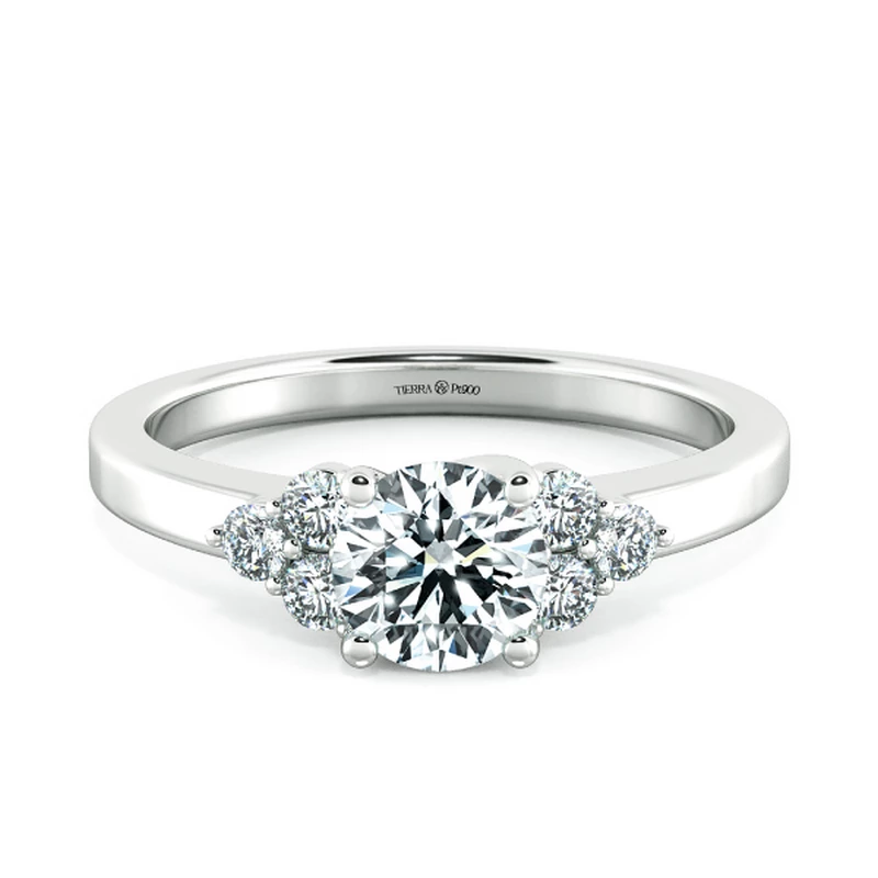 Nhẫn cầu hôn Threestone with cluster NCH3102